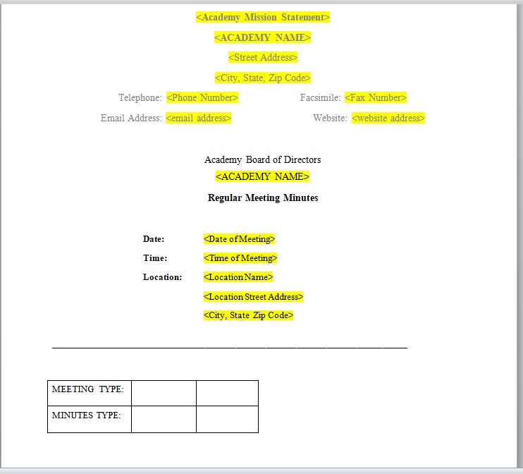 Meeting Minutes Template