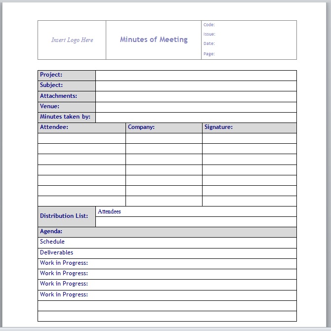 Meeting Minutes Template