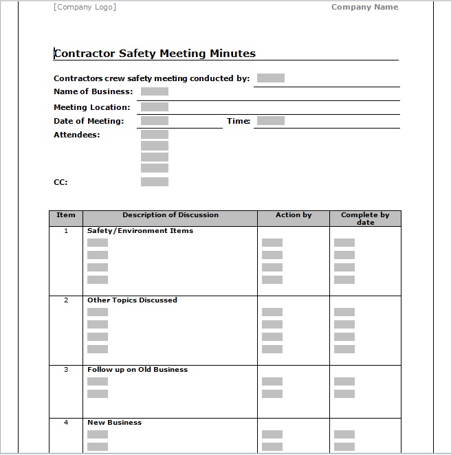 Meeting Minutes Template