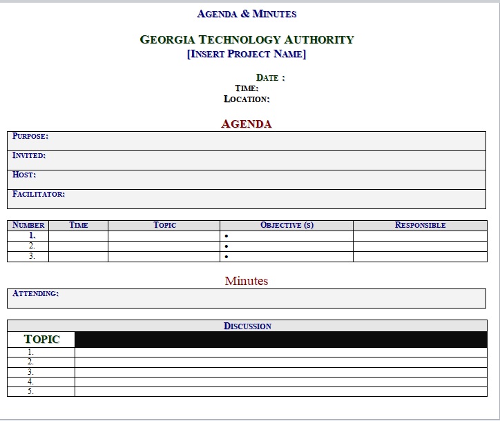 Meeting Minutes Template