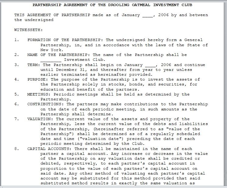 Partnership Agreement Template