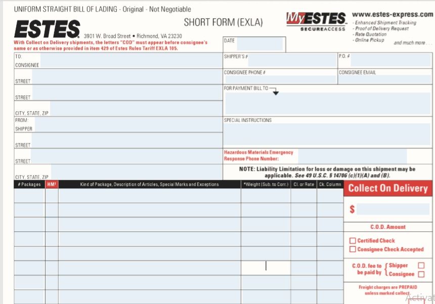 15 Free Bill Of Lading Templates Free Word Templates