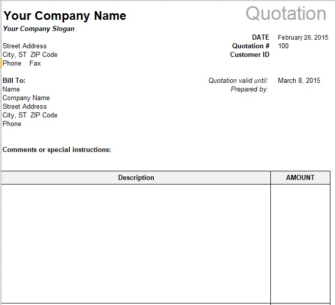 Sales Quotation Templates