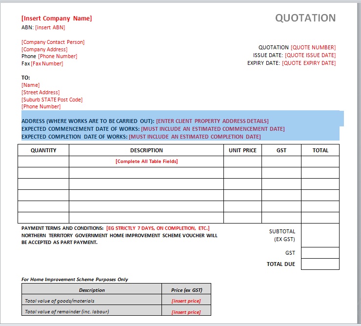 Sales Quotation Templates