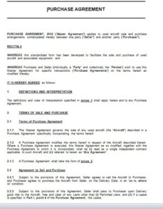 20 Free Purchase Agreement Templates - Free Word Templates