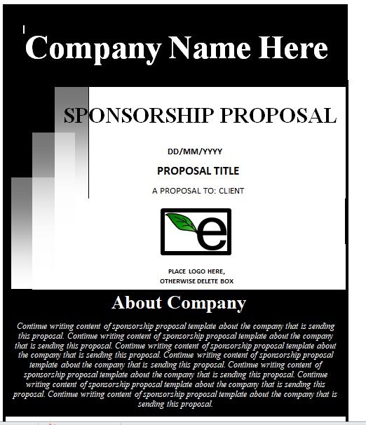 Sponsorship Proposal Template