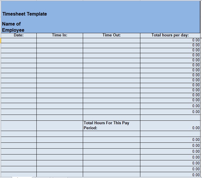 Free Time Sheet Templates - Free Word Templates