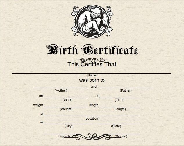 Birth Certificate Template