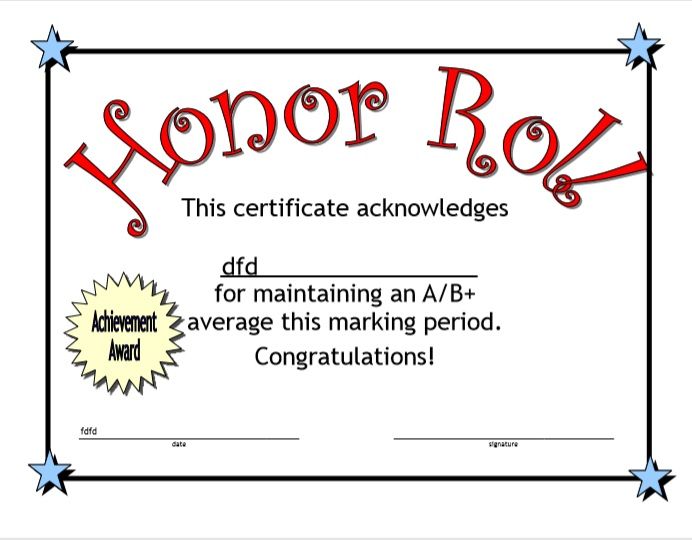 Certificate of Honor Template 03