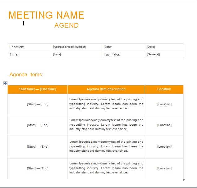 Meeting Agenda Template