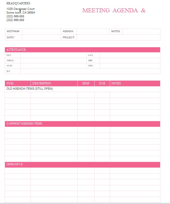 Meeting Agenda Template