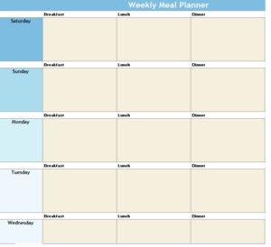 Free Menu Planner Templates - Free Word Templates