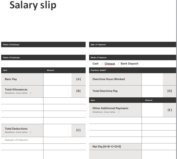Salary Slip Template or Payslip 04