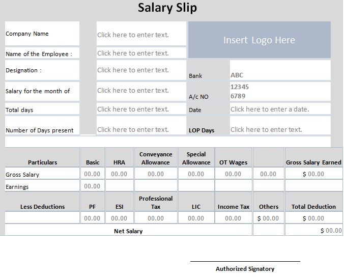 Salary Slip Template or Payslip 07