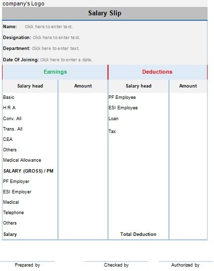 Salary Slip Template or Payslip 08
