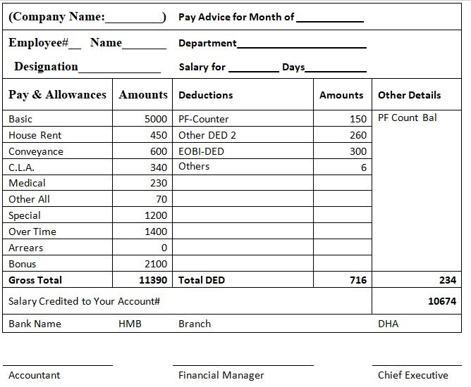 Salary Slip Template or Payslip 09