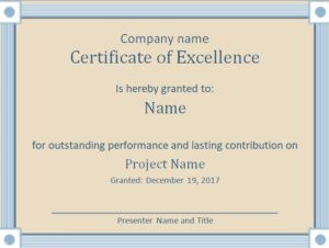 Image 6 for Certificate Of Excellence Template Word