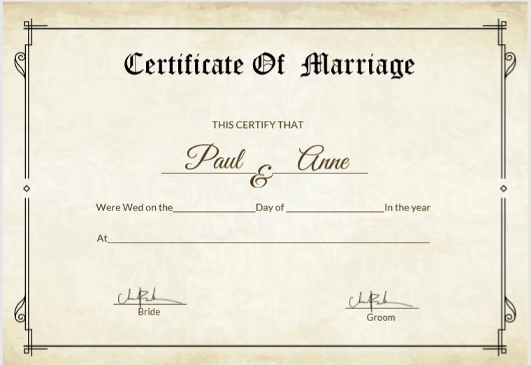 10 Free Marriage Certificate Templates - Free Word Templates