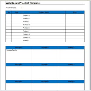 Free Price List Templates - Free Word Templates