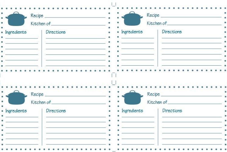 Free Recipe Card Template