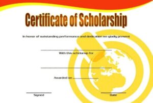 Free Scholarship Certificate Templates - Free Word Templates