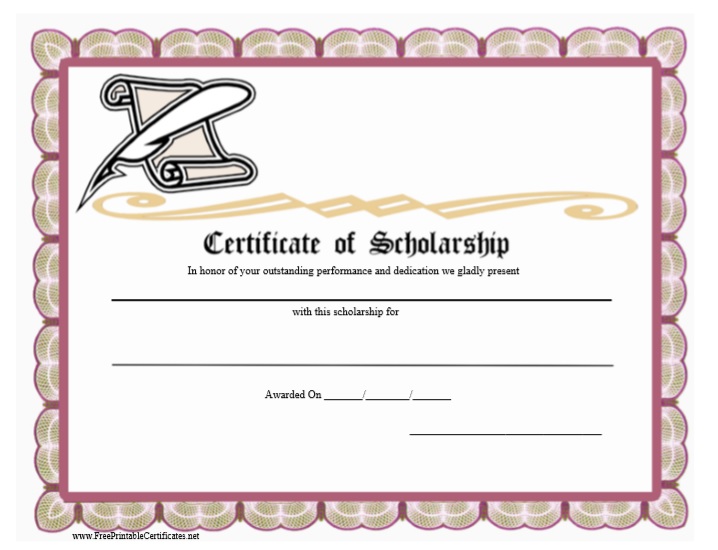 13 Free Scholarship Certificate Templates - Free Word Templates