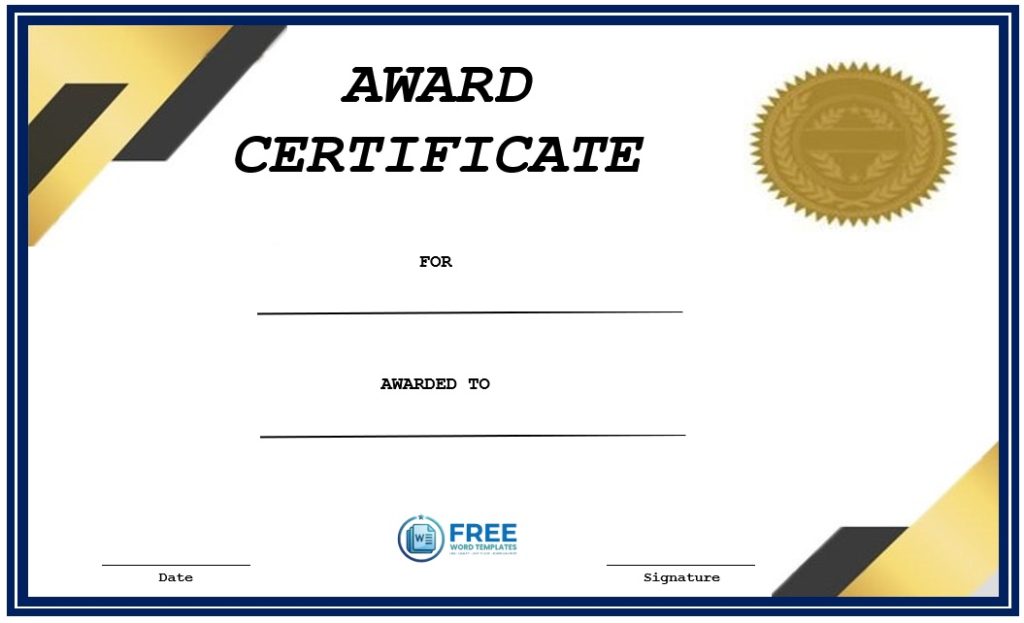 Academic Award Certificate Template