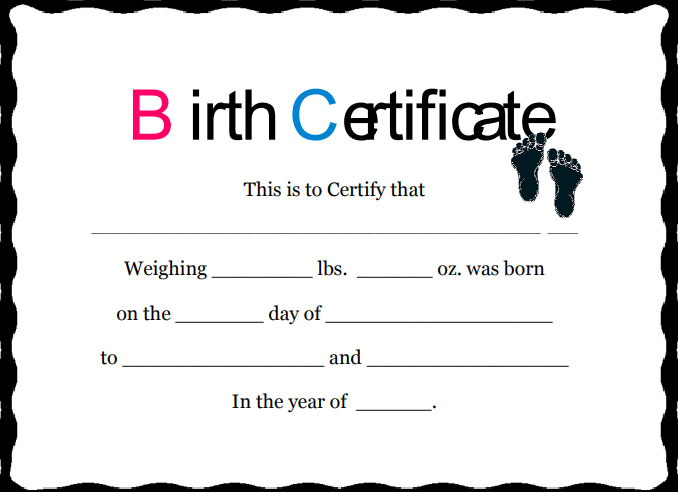 Birth Certificate Template