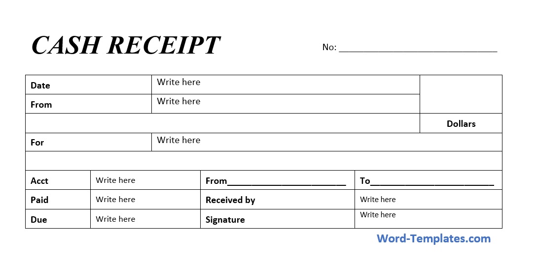 Free Cash Receipt Templates - Free Word Templates