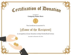 Free Donation Certificate Templates