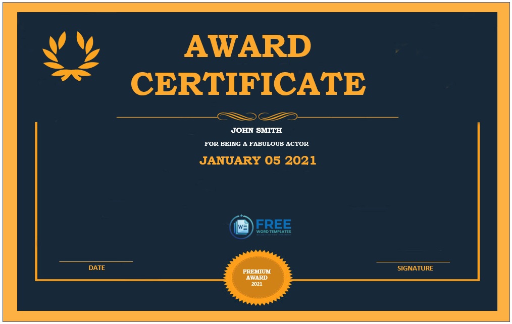 Employee Award Certificate