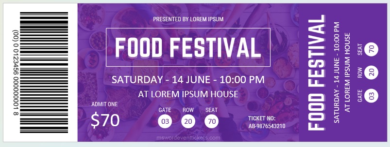 Festival Event Ticket Template 02