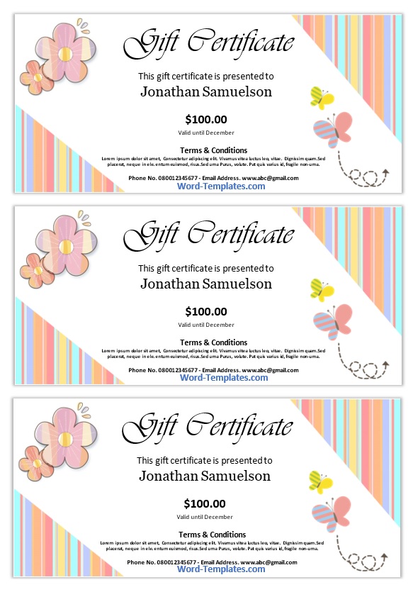 Gift Certificate Template 03