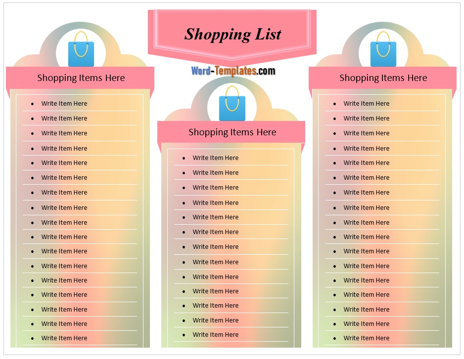 Shopping List Template 01