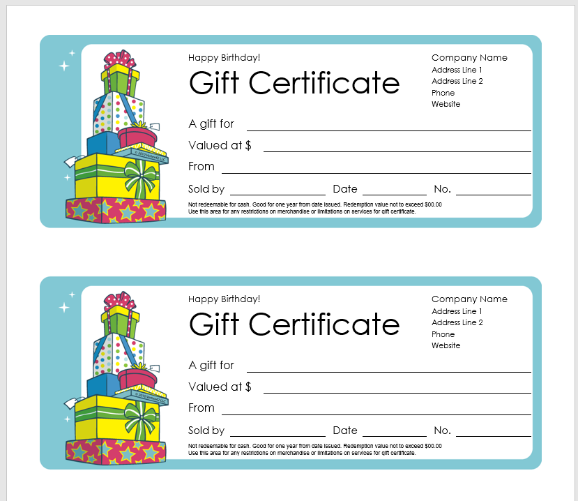 Gift Certificate Template 09