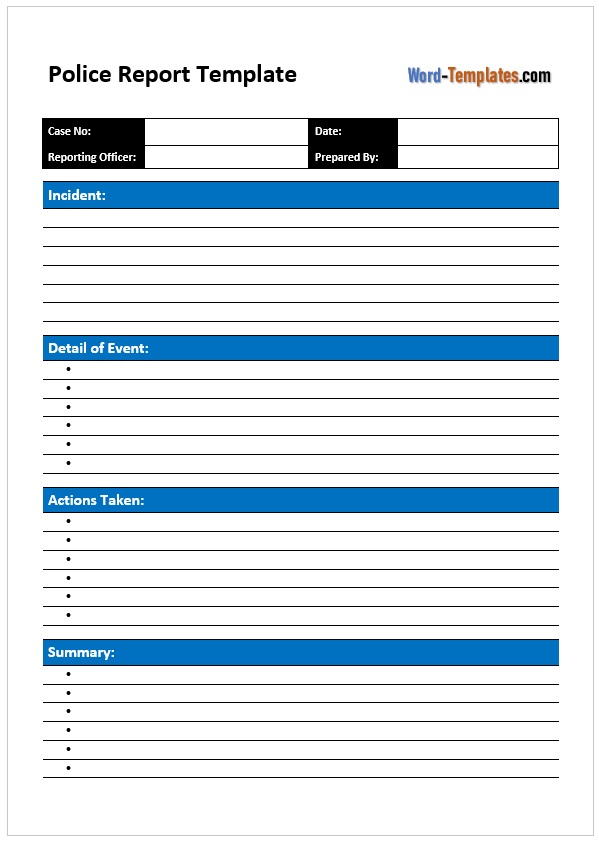 Police Case File Template