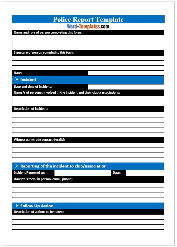 Police Report Template 02