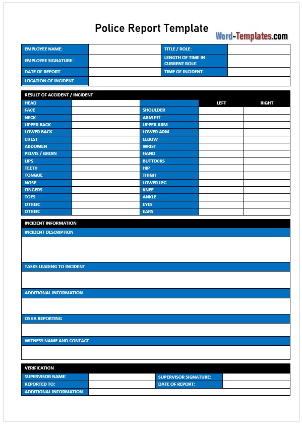 Police Report Template 03