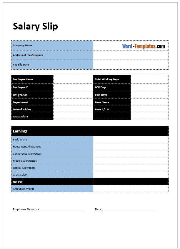 Salary Slip Template 01