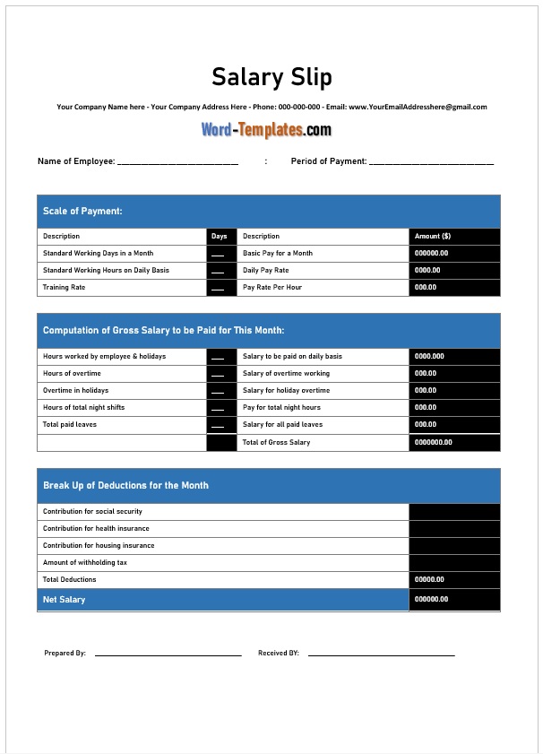 Salary Slip Template 02