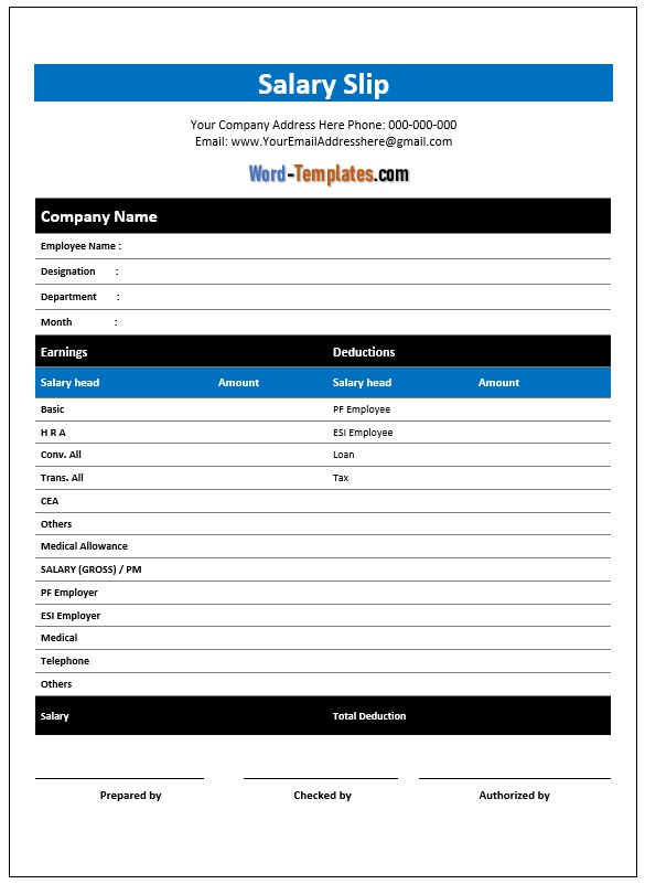 Salary Slip Template 06