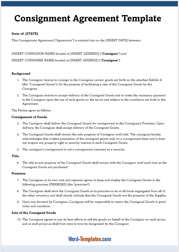 Consignment Agreement Template 02