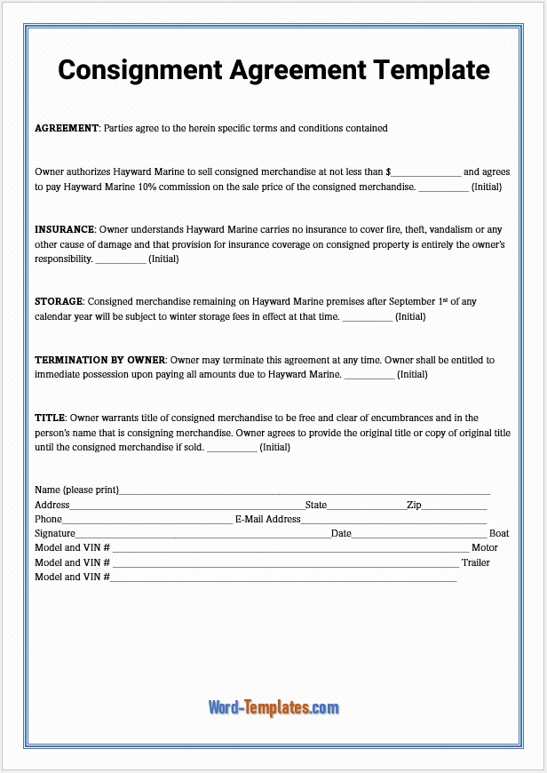 Consignment Agreement Template 04