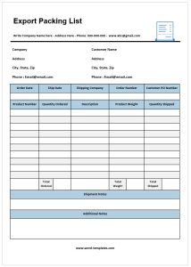 Free Export Packing List Templates [MS Word DOCX]