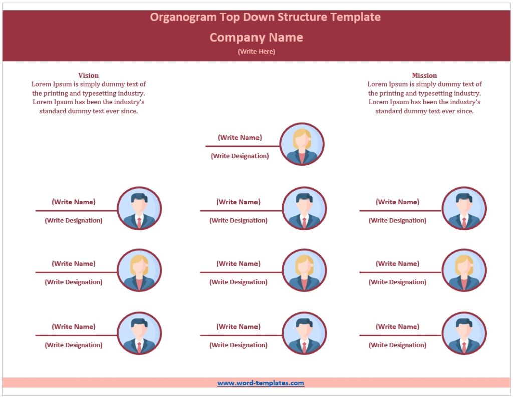 Organogram Top Down Structure Template 4