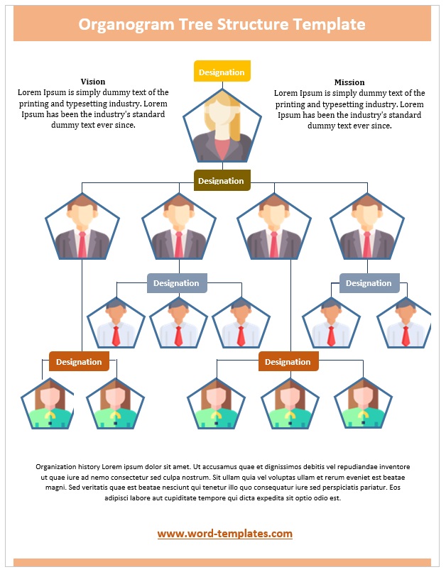 Organogram Tree Structure Template 04