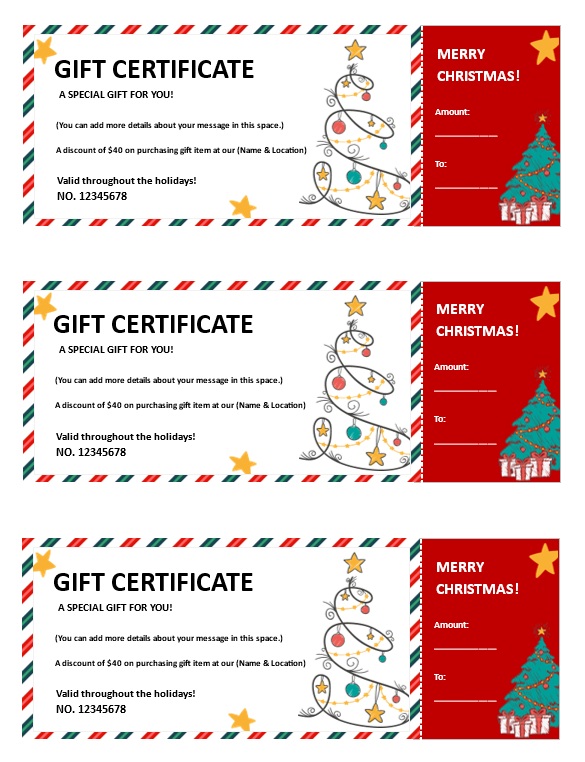 Christmas Gift Certificate Template 01