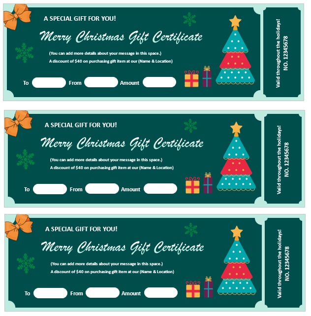 Christmas Gift Certificate Template 02