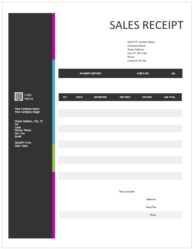 Sales Receipt Template