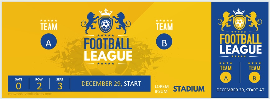 Football League Ticket Template 01